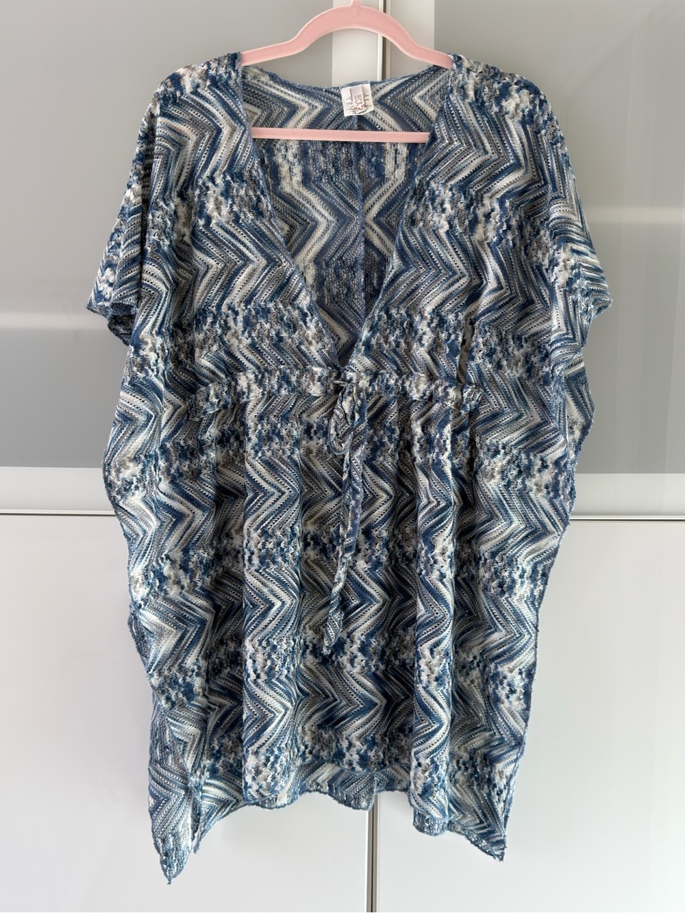 BECCA Blue and White Chevron Knit Top